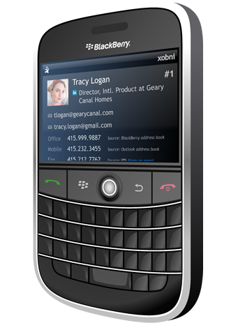 Xobni, Blackberry, Outlook