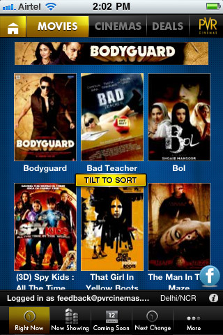 Book pvr tickets on phone