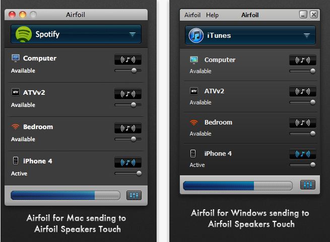 Airfoil speakers touch