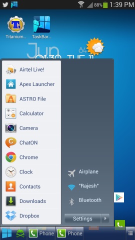 Windows 8 Start Menu on Android
