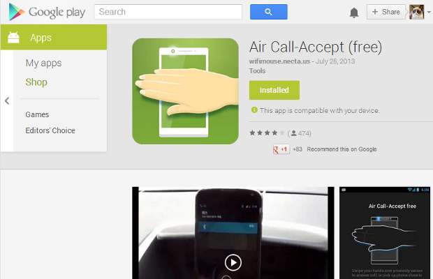 Air Call-Accept Android app